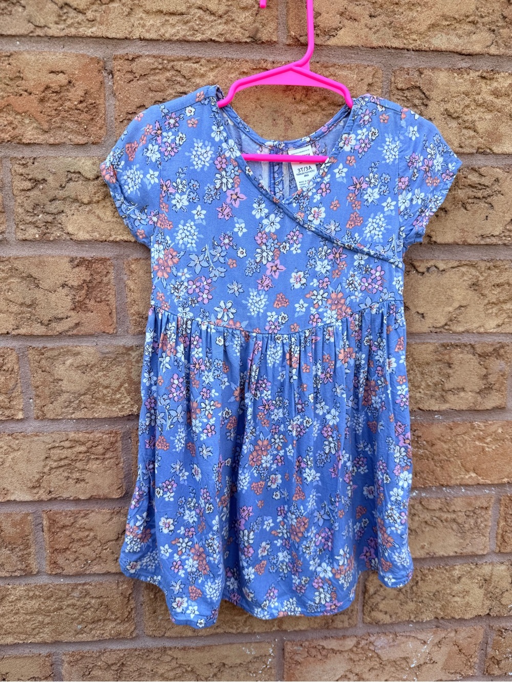 💫4/$25 • Osh Kosh Blue Floral Girls' Wrap-Style Dress